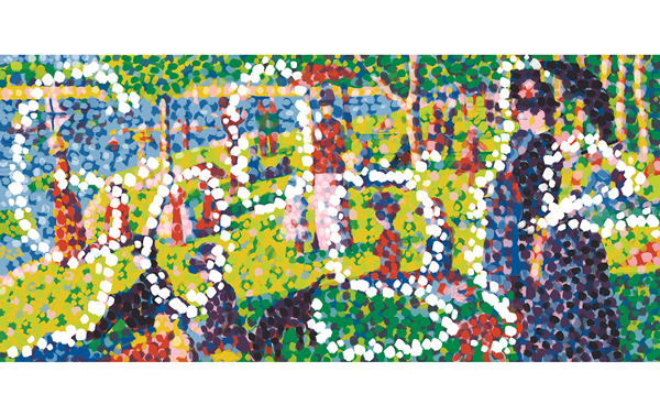 Looping animation celebrating French impressioninst painter Georges Seurat