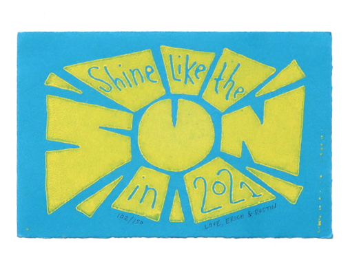 Woodblock print: Shine Like the Sun in 2021